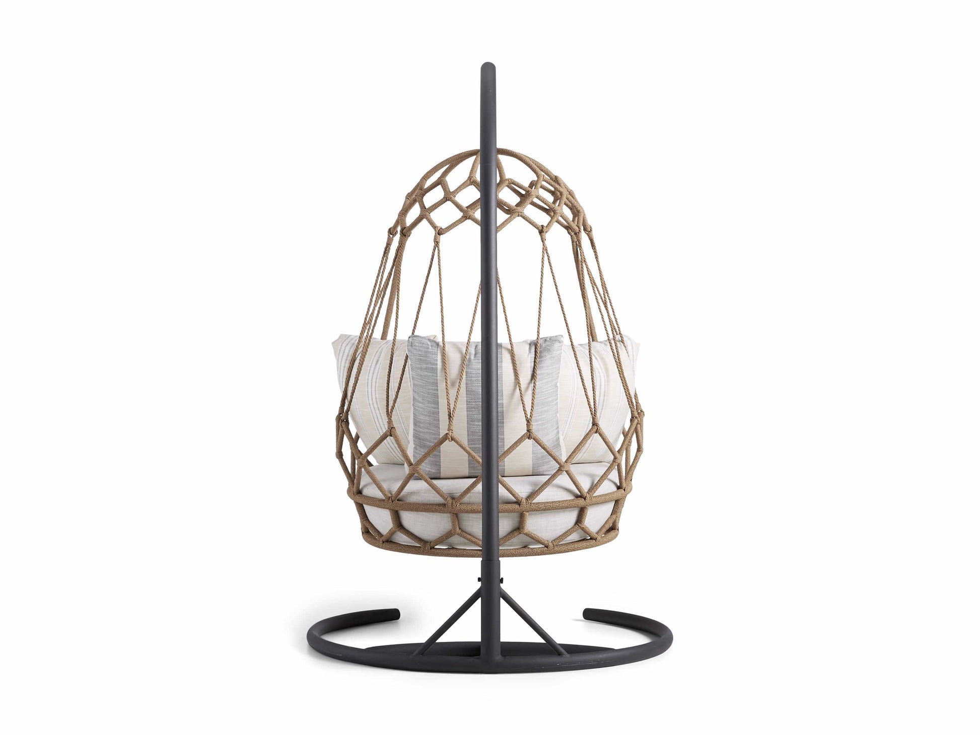 Fiona Single Seater Hanging Swing With Stand For Balcony , Garden (Natural Brown) Braided & Rope