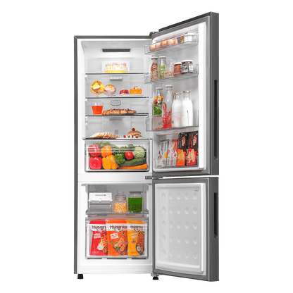 Haier 237 Litres 2 Star Frost Free Double Door Bottom Mount Convertible Refrigerator with Turbo Icing (HRB-2872IBMS-P, Moon Silver)