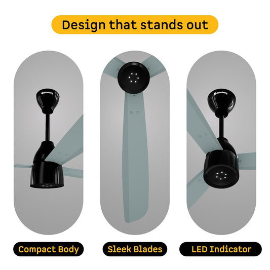 atomberg Renesa Enzel 1200mm BLDC Ceiling Fan with Remote Control | BEE 5 star Rated Energy Efficient Fan | High Air Delivery with LED Indicators| 3 Year Warranty (Misty Teal)