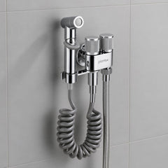 Plantex Jet Spray for Toilet/Health Faucet with Shower Hose/ABS Handheld Bidet Spray/2-in-1 Dual Control Valve/Bathroom & Kitchen Chrome-1