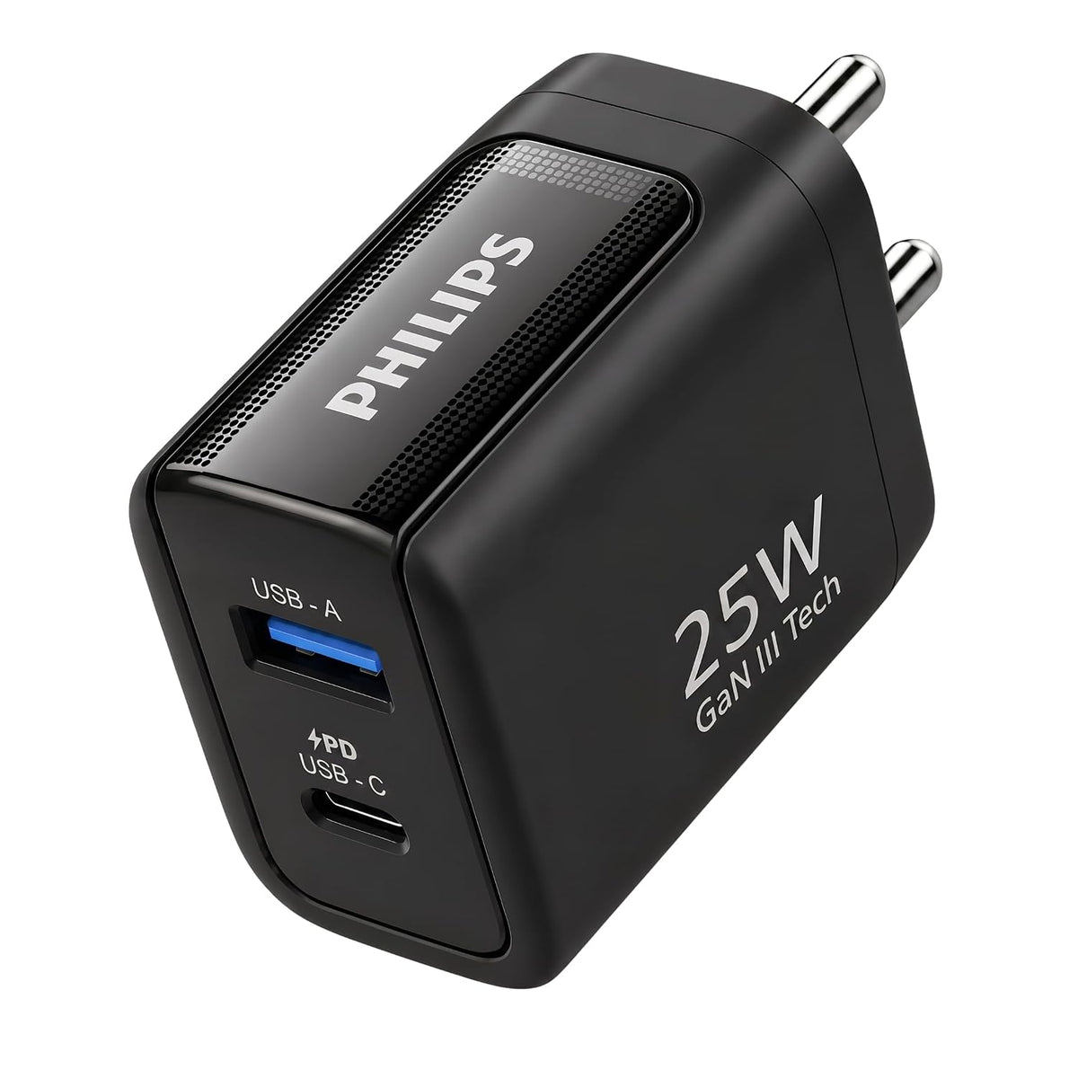 Philips DLP4321NB/94 Gen III Tech 25W Fast Charging Wall Charger (Slate Black)
