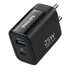 Philips DLP4321NB/94 Gen III Tech 25W Fast Charging Wall Charger (Slate Black)