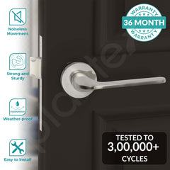Plantex Brass Pearl Mortice Door Lock for Balcony and Bathroom Door Lock/Keyless Handle Set with Baby Latch (7060 - Matt Finish)-2