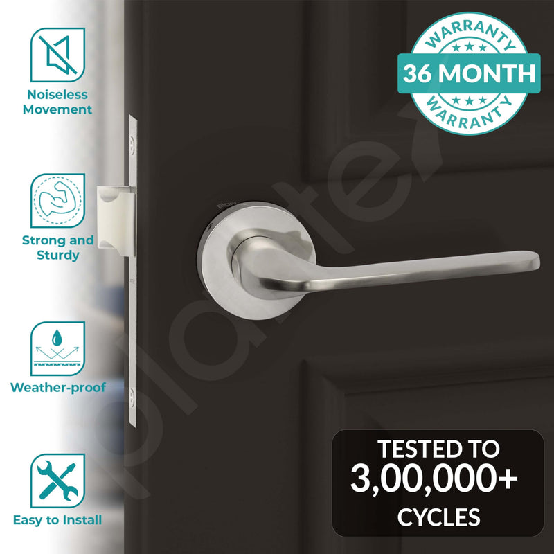 Plantex Brass Pearl Mortice Door Lock for Balcony and Bathroom Door Lock/Keyless Handle Set with Baby Latch (7060 - Matt Finish)-2