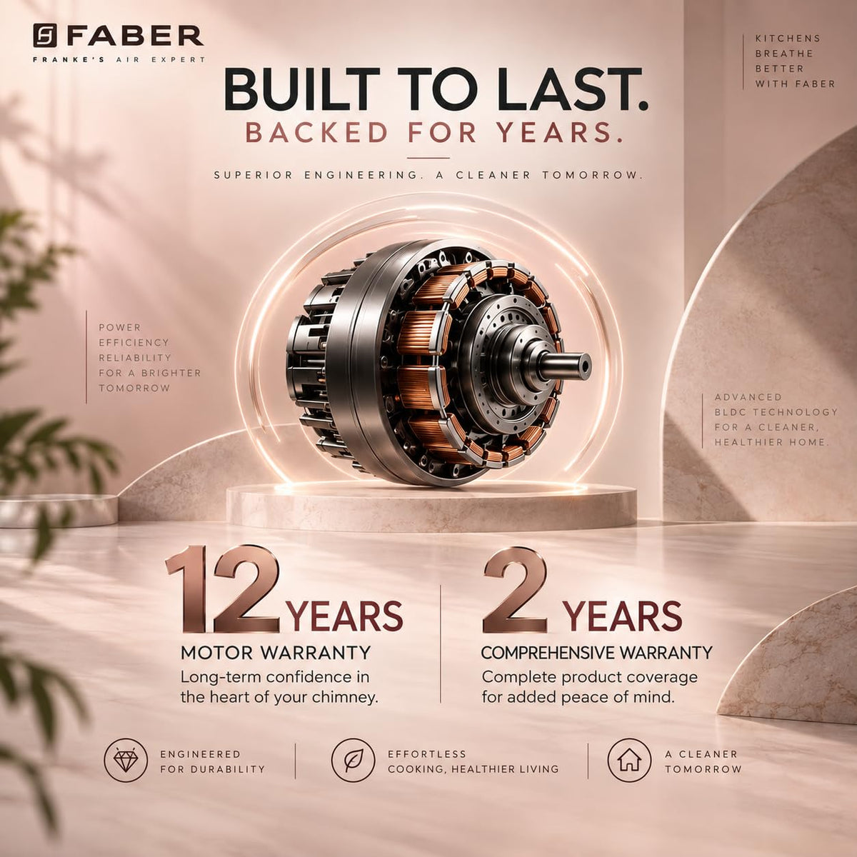 Faber Coral 60cm 1500m³/hr BLDC Autoclean T-Shape Chimney | 9 Speed | Touch & Gesture Control | 12Yr Motor,2Yr Comprehen