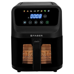 Faber 6L 1500W Digital Air Fryer | Fry, Bake, Roast | 85% Less Oil, 200°C Swirl Heating Technology |8-Preset Menu|View W
