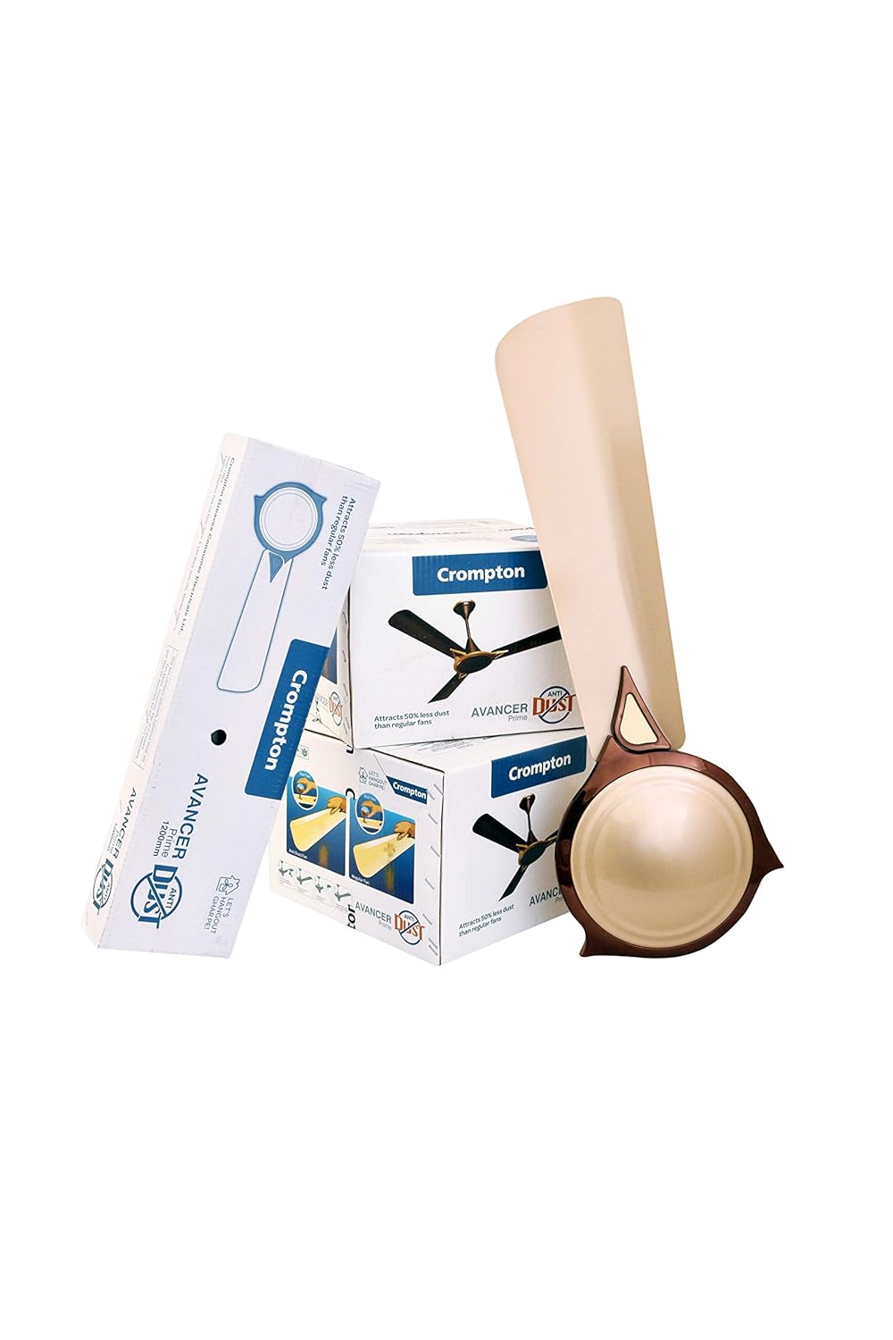Crompton Avancer Prime 1200 mm (48 inch) Decorative Ceiling Fan with Anti Dust Technology (Coco Gold), Pack of 1 (123456789)