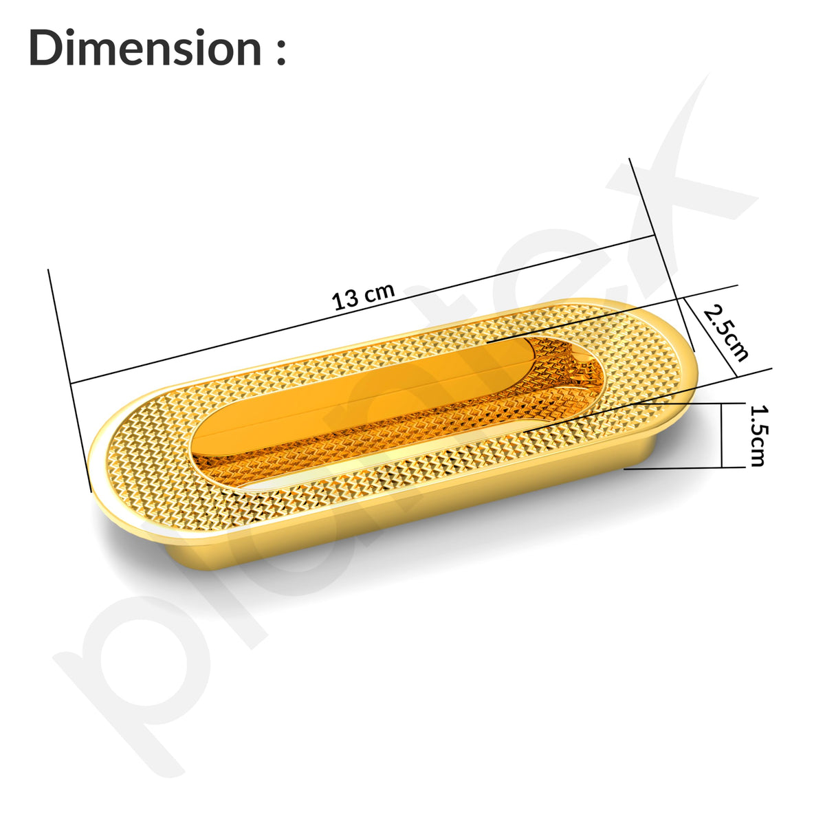 Plantex Sliding Door Handle/Concealed Handle for Sliding Door/96mm Concealed Handle for Wardrobe/Kitchen Cabinet - Pack of 4 (PVD Gold) (Model APS-DTC-3770)-2