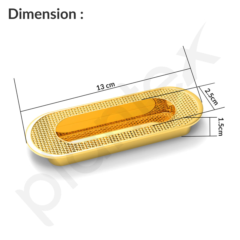 Plantex Sliding Door Handle/Concealed Handle for Sliding Door/96mm Concealed Handle for Wardrobe/Kitchen Cabinet - Pack of 4 (PVD Gold) (Model APS-DTC-3770)-2