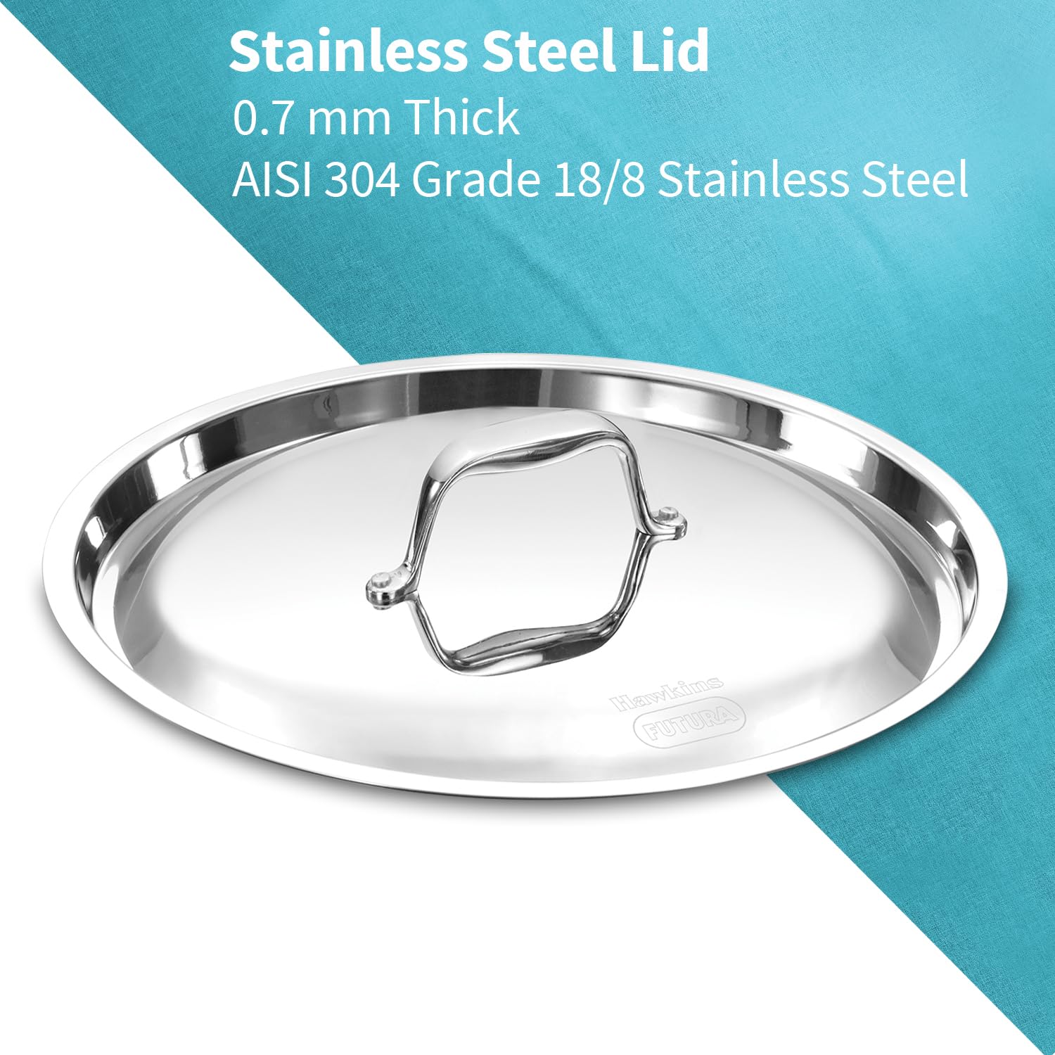 Hawkins Pro 2.5 Litre Deep-Fry Pan, Triply Stainless Steel Kadhai with Stainless Steel Handles and Stainless Steel Lid, Silver (PSK25S)