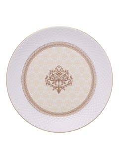 Clay Craft Fine Ceramic Premium Ripple Floral Dinner Set of 40 Pieces, 22K Gold Jaisalmer, for Family of 6, Dinner Set Ceramic, Dining Set for Dinner, Plates and Bowls Set, Crockery Set for Gift