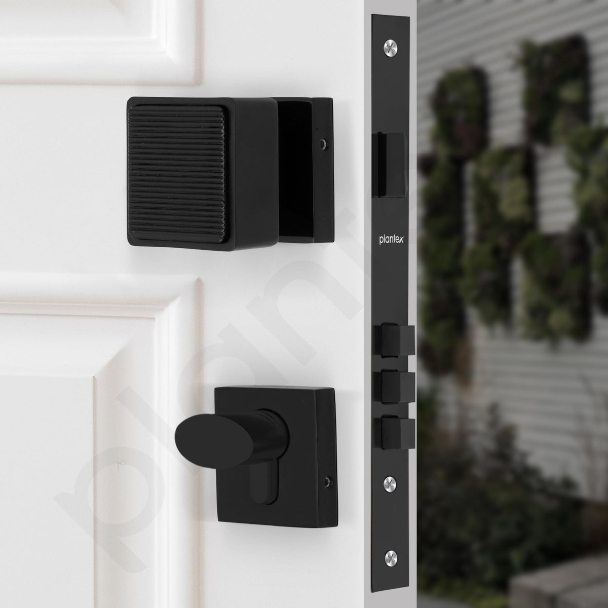 Plantex Heavy Duty Door Lock/Main Door Mortise Lock Handle/Handle Set for Home/Office/Door Accessories - (PT-011, Black)-4