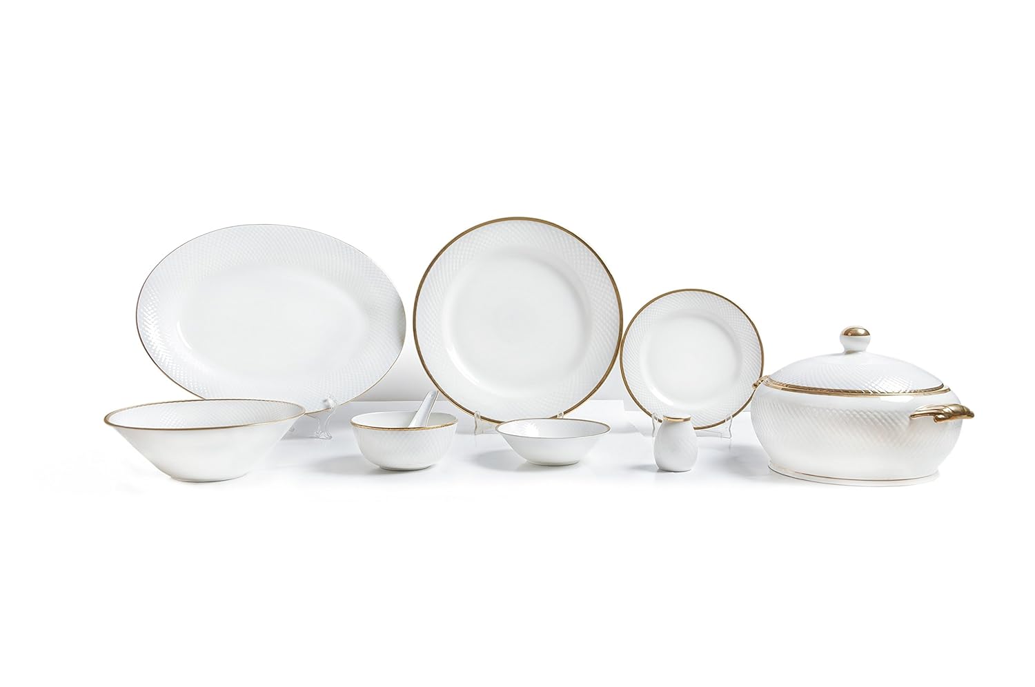 Clay Craft Diamond 310 GL Bone China Dinnerware Set, 38-Pieces, Multicolor, Standard