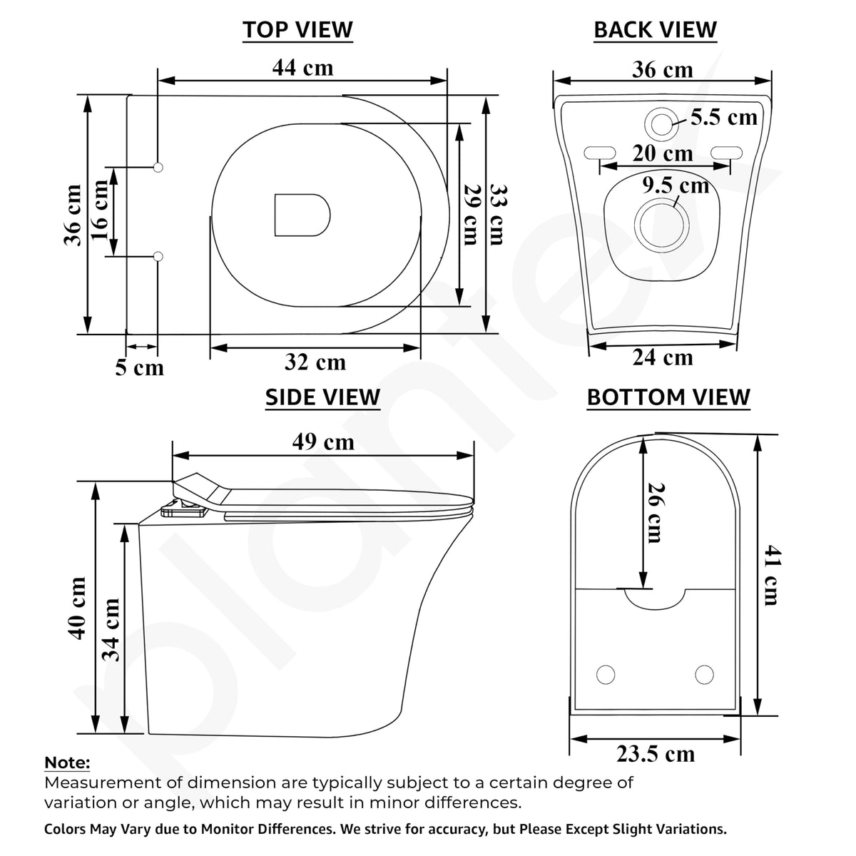 Plantex Platinum Ceramic Rimless Wall Mounted Commode/P Trap Washdown Flush Commode with Soft Close Toilet Seat Cover (White)-3
