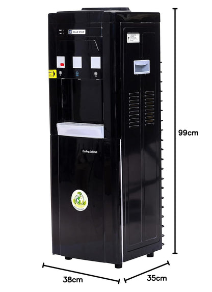 Blue Star Water Dispenser with Refrigerator - Black Color,14 Litre