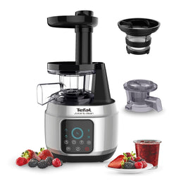 Tefal Juice & Clean slow juicer, Fruit and Vegetable Juice Extractor, Vitamin Juice, Cold Press, 150 W, 42 to 70 RPM, Fresh Fruit Juice, Jam, Sorbet, Automatic Cleaning 2 years warranty
