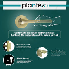 Plantex Main Door Lock/Mortise Lock for Door with 3 Years of Warranty - Robust Door Lock for Home with Brass Lock Body & Cylinder(064- Brass Antique Finish)-5