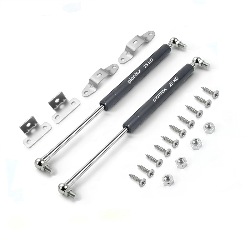Plantex 12 Inch Hydraulic Gas Spring Stay Strut Pneumatic Lift Support with Cover/Cabinet Hinges Support/Capacity 25 KGS (250 N) - Pair of 1 (2 Pcs) (Silver)-1