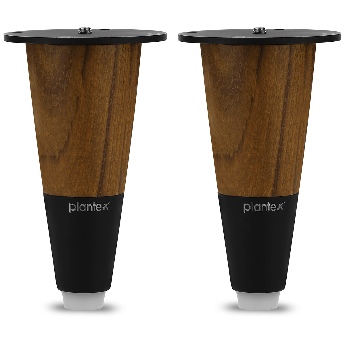 Plantex Heavy Duty Round 4 inch Spare Sofa Legs for Bed Furniture/Sofa Legs for Furniture Fitting/Table Legs/Sofa Leg Set of 2 pcs (Black Finish) (Model APS-DTS-55)