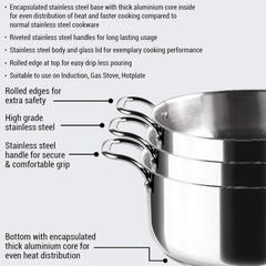 Tri Ply Stainless Steel Casserole With Lid Sandwich Bottom (Milton Procook)