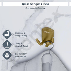 Plantex 304 Grade Stainless Steel Robe Hook/Cloth-Towel Hanger/Door Hanger-Hook/Bathroom Accessories - Pack of 1 (Parv-Brass Antique)-3