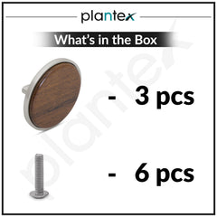 Plantex Knobs for Drawer/Round Drawer Knobs/Knobs for Cabinets/Pull-Push Knobs for Kitchen/Bedroom Drawer - Pack of 3 (Big, Satin & Wood)-5