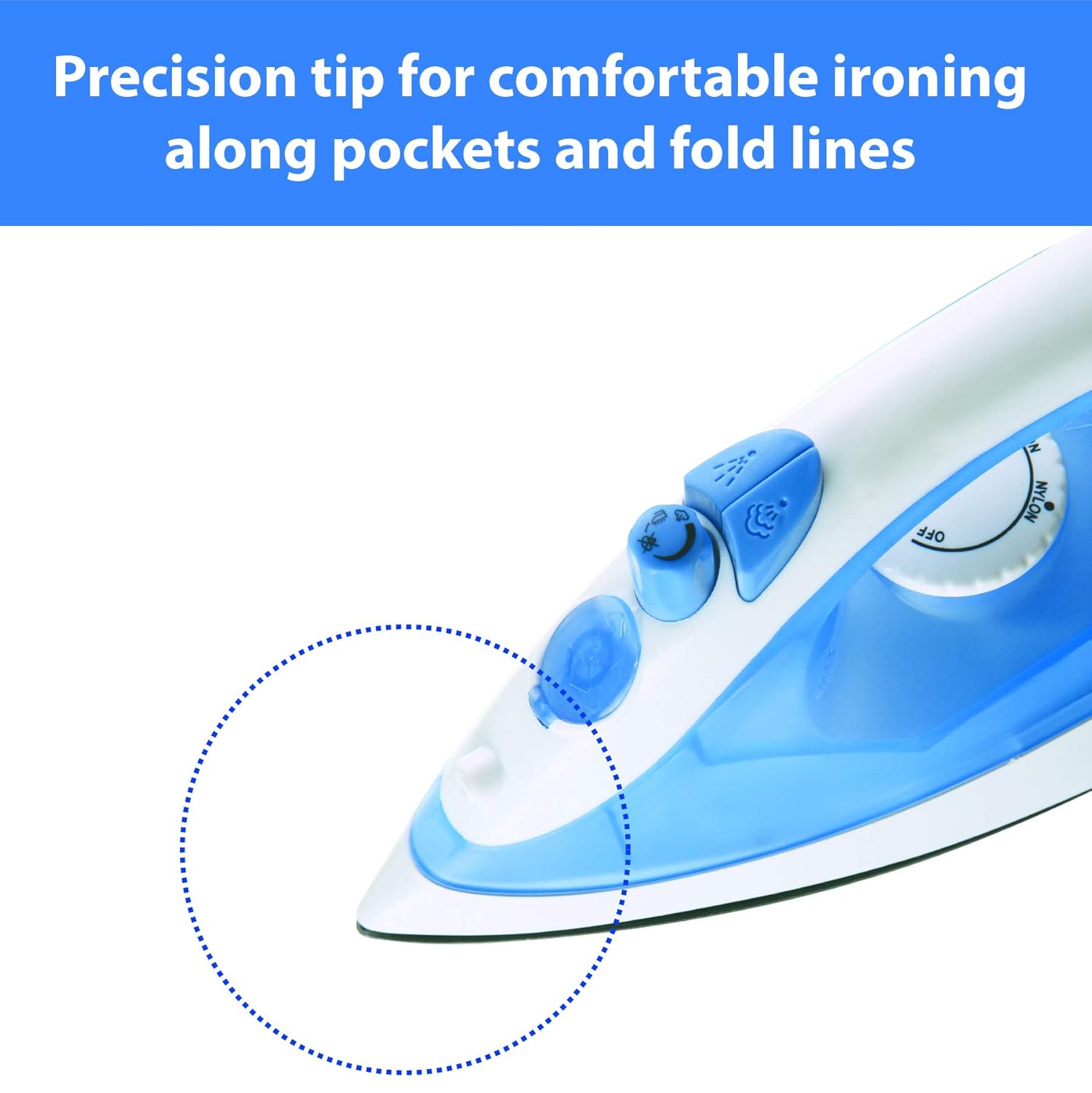 USHA Steam Pro SI 3713, 1300 W Steam Iron, Powerful Steam Output Up to 18 G/Min, Non-Stick Soleplate (White & Blue), 1300 Watts (Pack of 2)