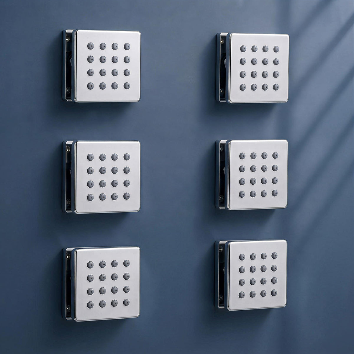 Plantex Brass Body Jet Shower for Bathroom/Wall Mounted Square Rain Shower Body Jet/High Pressure Massage Spray Jet - Pack of 6 (Chrome, BSH-022)-1