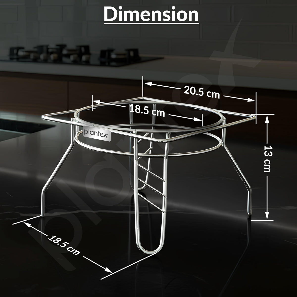 Plantex Stainless Steel Matka Stand/Ghada/Matki Stand/Plant Pot Stand for Balcony/Kitchen Accessories Items for Home (Chrome,Stainless Steel)-4