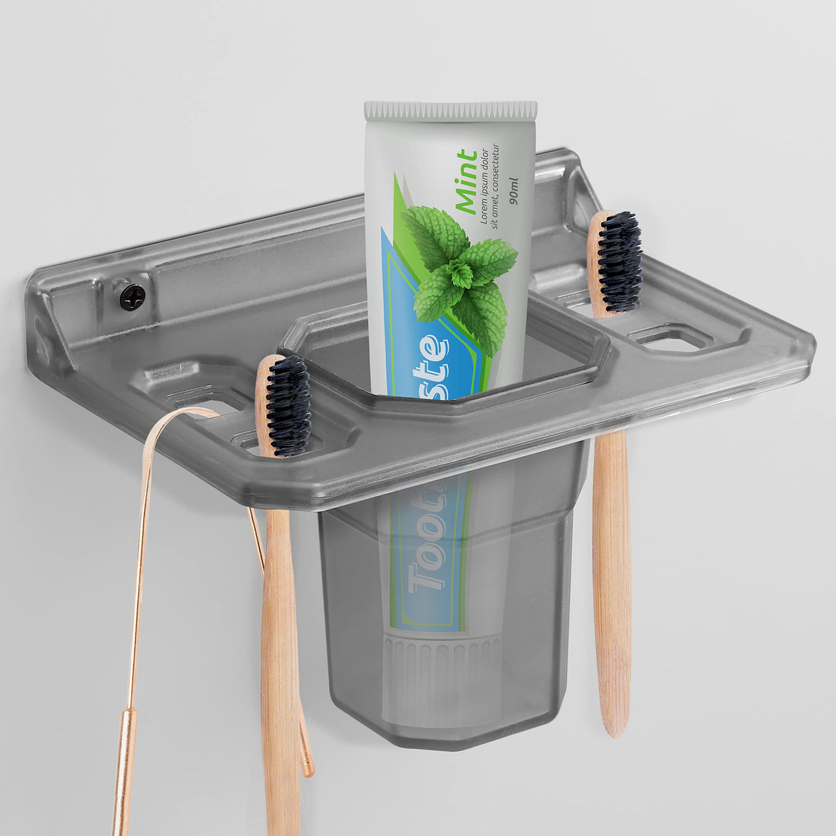 Plantex Unbreakable ABS Plastic Tumbler Holder/Tooth Brush Holder/Bathroom Accessories (Transparent)-1