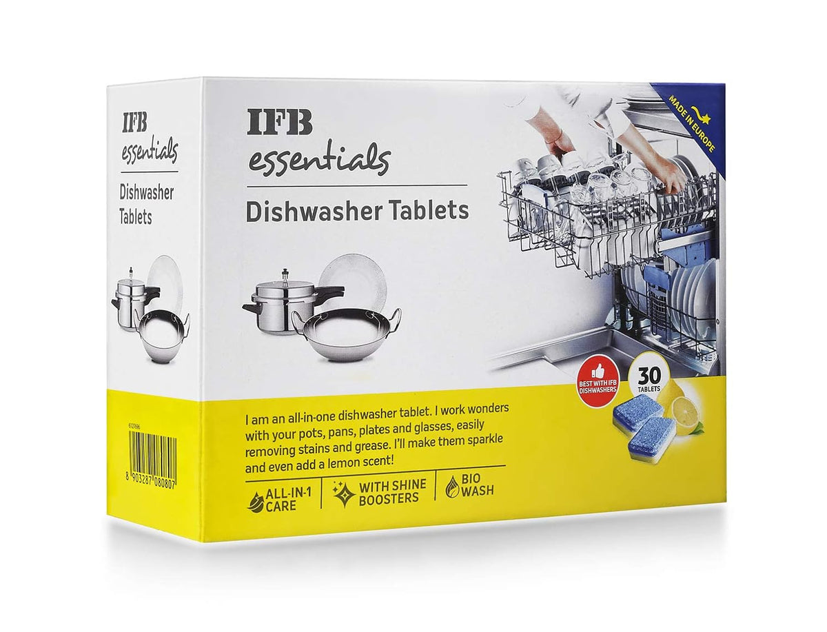 IFB Essentials Dishwasher Tablets, Yellow, Small 30 tablets (Pack of 3)