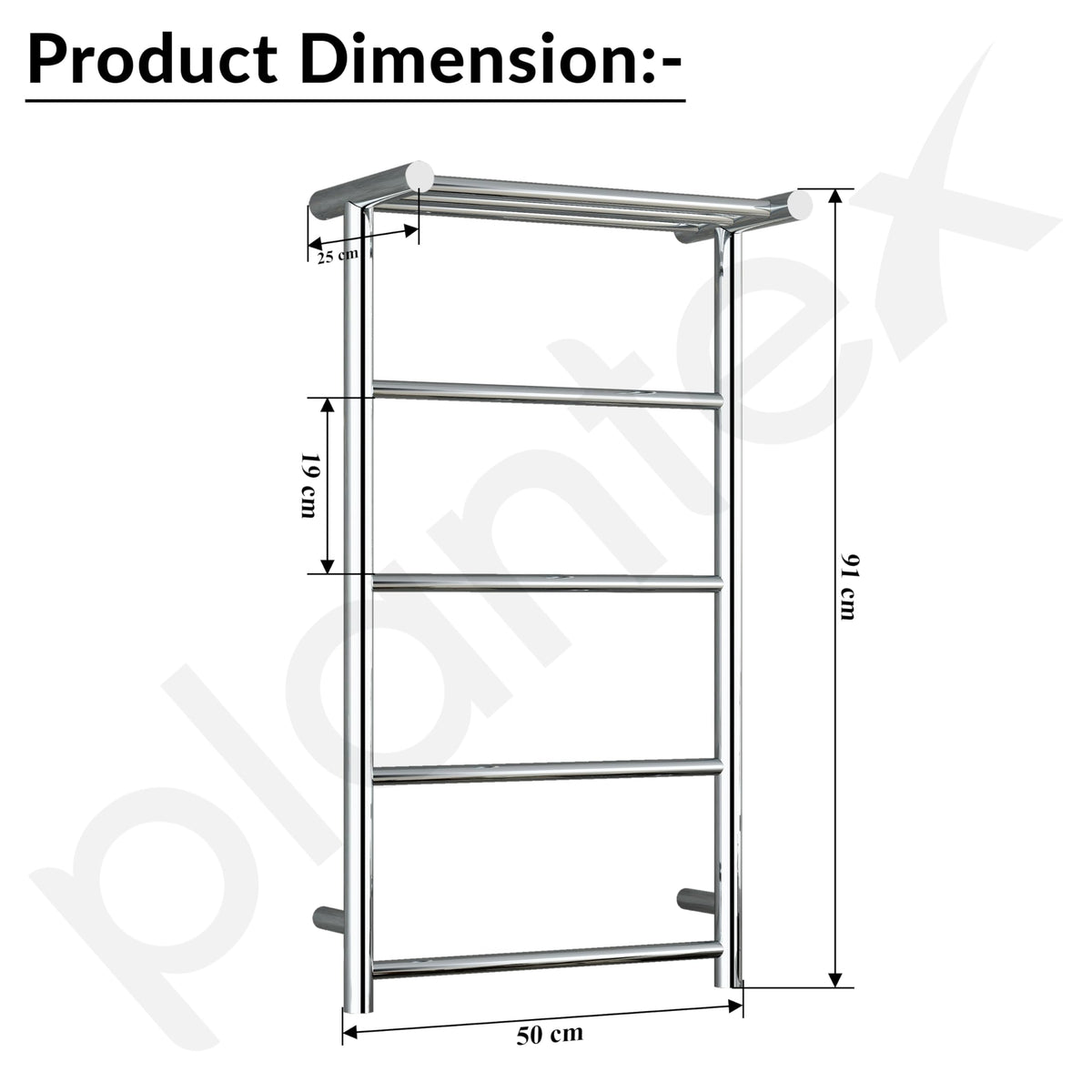 Plantex /304 Grade Stainless Steel Electric Heated Towel Rail for Bathroom/4-Bar Wall Mounted Towel WarmerTowel Bar/Fast Heating & Rust Proof - (Chrome, 900mm X 500 X 250mm)-5