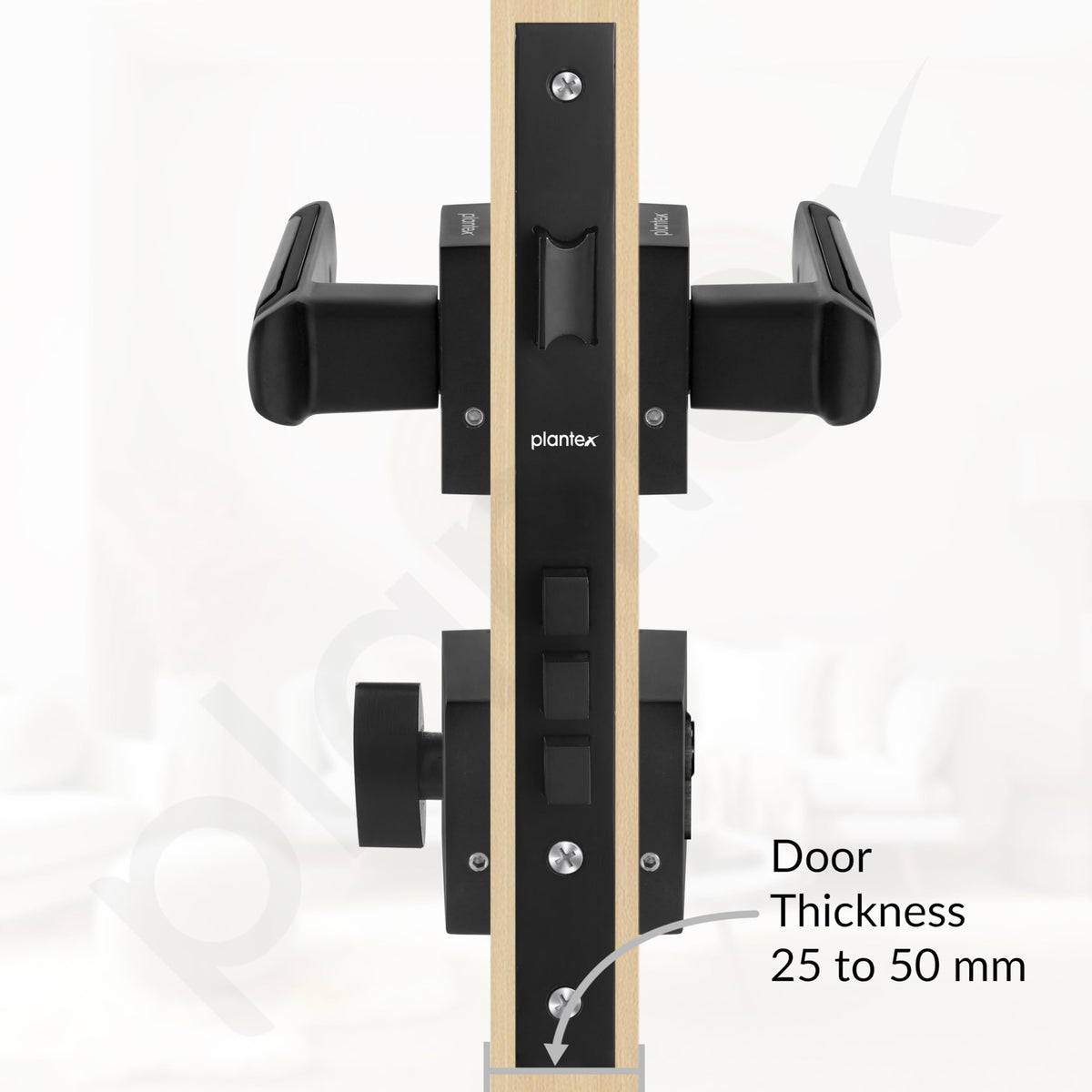 Plantex Triple Security Door Lock for Home/Main Door Lock Set with 3 Years of Warranty/Mortise Lock for Door with Brass Lock Body & Cylinder (7127, Z Black & DC Black)-5