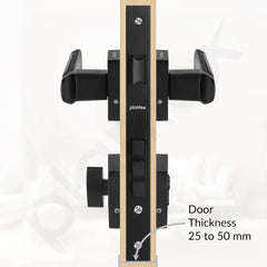 Plantex Triple Security Door Lock for Home/Main Door Lock Set with 3 Years of Warranty/Mortise Lock for Door with Brass Lock Body & Cylinder (7127, Z Black & DC Black)-5