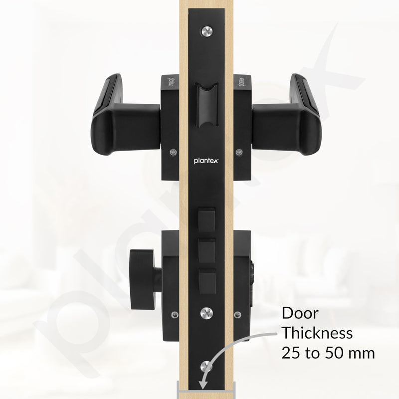 Plantex Triple Security Door Lock for Home/Main Door Lock Set with 3 Years of Warranty/Mortise Lock for Door with Brass Lock Body & Cylinder (7127, Z Black & DC Black)-5