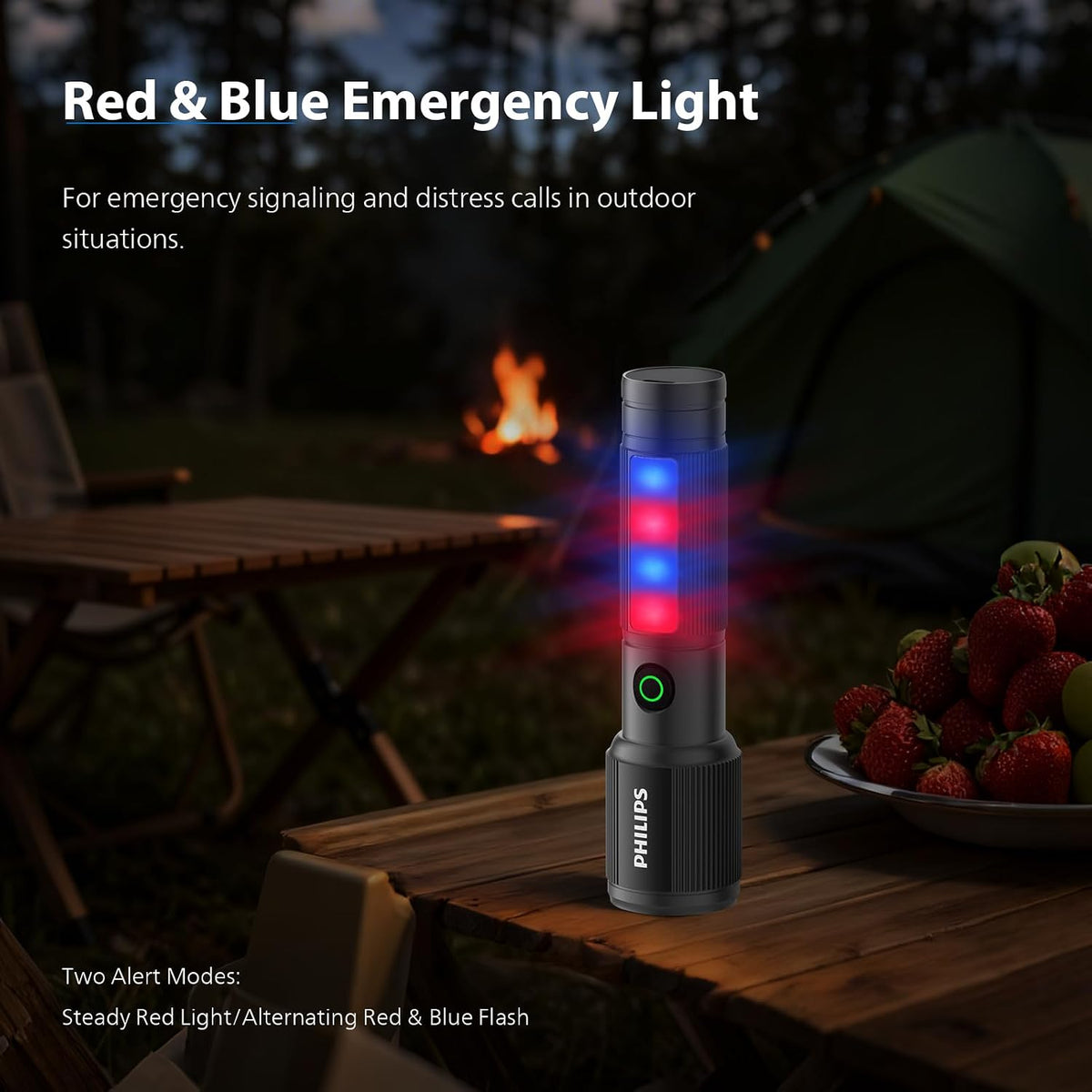 Philips 7W Torch Rechargeable, Magnetic Torch & Side Light, Telescopic Zoom