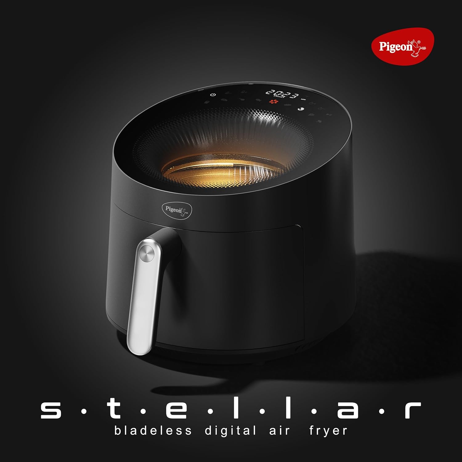 Pigeon by Stovekraft STELLAR Air Fryer Large 5.5L | 1500W BLADELESS Airfryer | Unique See Through Top View Glass | 360 AirWhirl Technology | Digital Touchscreen | 8 PRESETS Menu | Shake Feature