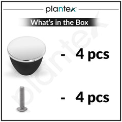 Plantex Knobs for Drawer/Drawer Knobs/Knobs for Cabinets/Pull-Push Knobs for Kitchen/Bedroom Drawer - Pack of 4 (Chrome & Black)-5