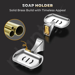 Plantex Soap Holder for Bathroom/Pure Brass Single Soap Dish/soap Stand/Soap Bar/Soap Case/Bathroom Accessories - Pack of 1 (APS-DL-03, Chrome)-6
