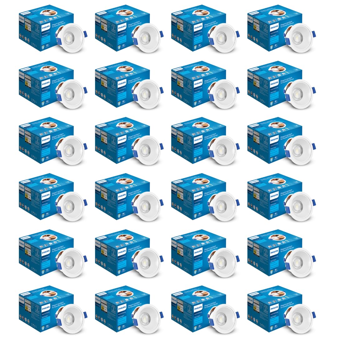 Philips 7 Watt White Reflector LED Ceiling COB Round Spot Light with Focused Beam (Pack of 24) (Cool Day Light, B0CXXC7HRW)