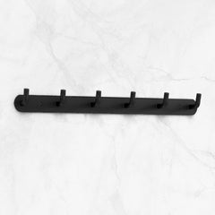 Plantex Wall Hooks for Hanging Cloth/Stainless Steel Towel Hangers/Bathroom Robe Hooks/Door Hangers/Wall Hook Rack/Hook Rail for Hanging Keys - 6 Hooks (Pack of 1, Black)-1