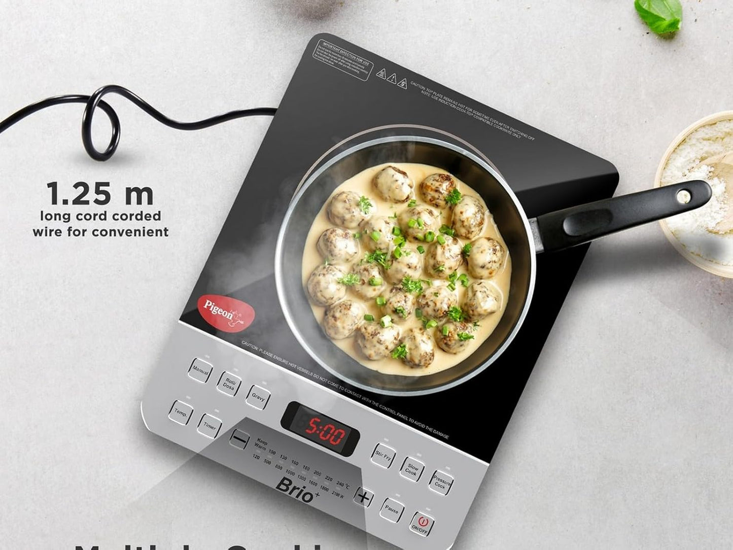 Pigeon by Stovekraft Brio Plus Induction Stove 2100 Watts for Fast and Easy Cooking