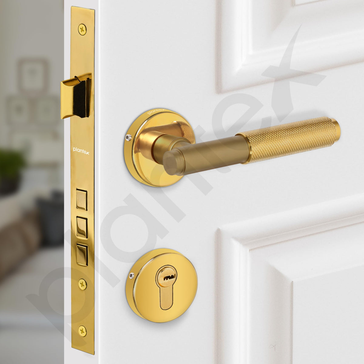 Plantex Premium Door Lock with 3 Years of Warranty/Main Door Locks for Home/Mortise Lock Set for Door (PVD Gold)-6