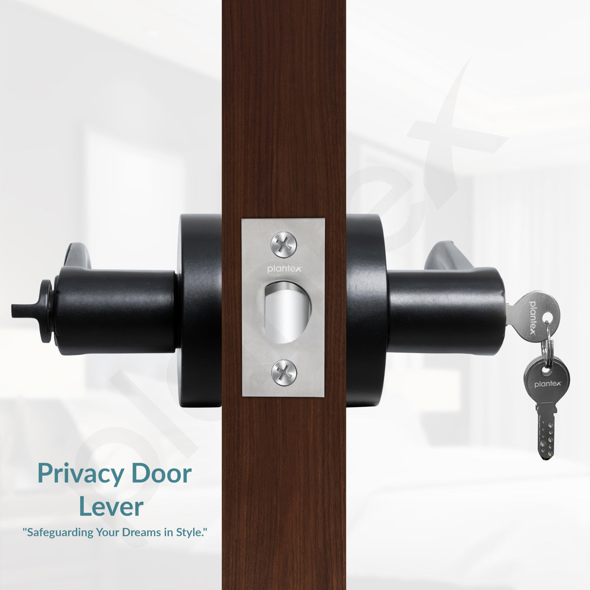 Plantex Door Lock for Main Door/Mortise Lock for Home/Door Handle Lock Set with 3 Computerise Keys - (Black)-6