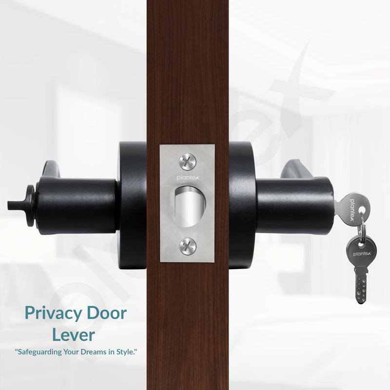 Plantex Door Lock for Main Door/Mortise Lock for Home/Door Handle Lock Set with 3 Computerise Keys - (Black)-6