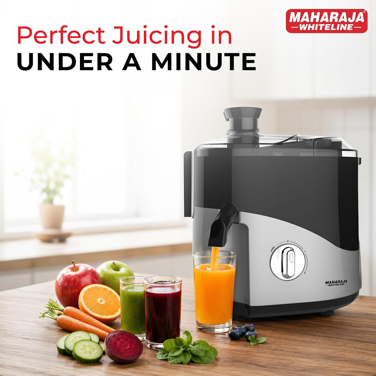 Maharaja Whiteline Odacio Desire Juicer Mixer grinder 550 Watt,smooth juicing, 3 jars, 5years warranty