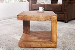 Sheesham Wood Walnut Finish Coffee Center Table for Living Room (45 x 45 x 40 cm, Brown)