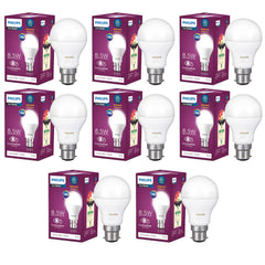 Philips Ace Saver 8.5W B22 LED Bulb, Crystal White, Pack of 8