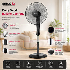 iBELL WINDP10 400 mm 5 Blade Pedestal Fan with Remote-4