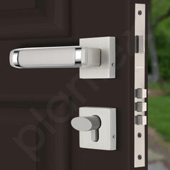 Plantex Mortise Door Lock for Home/Main Door Lock Set with 3 Years of Warranty/Mortice Lock for Door with Brass Lock Body & Cylinder (7127, Satin White & Chrome)-6